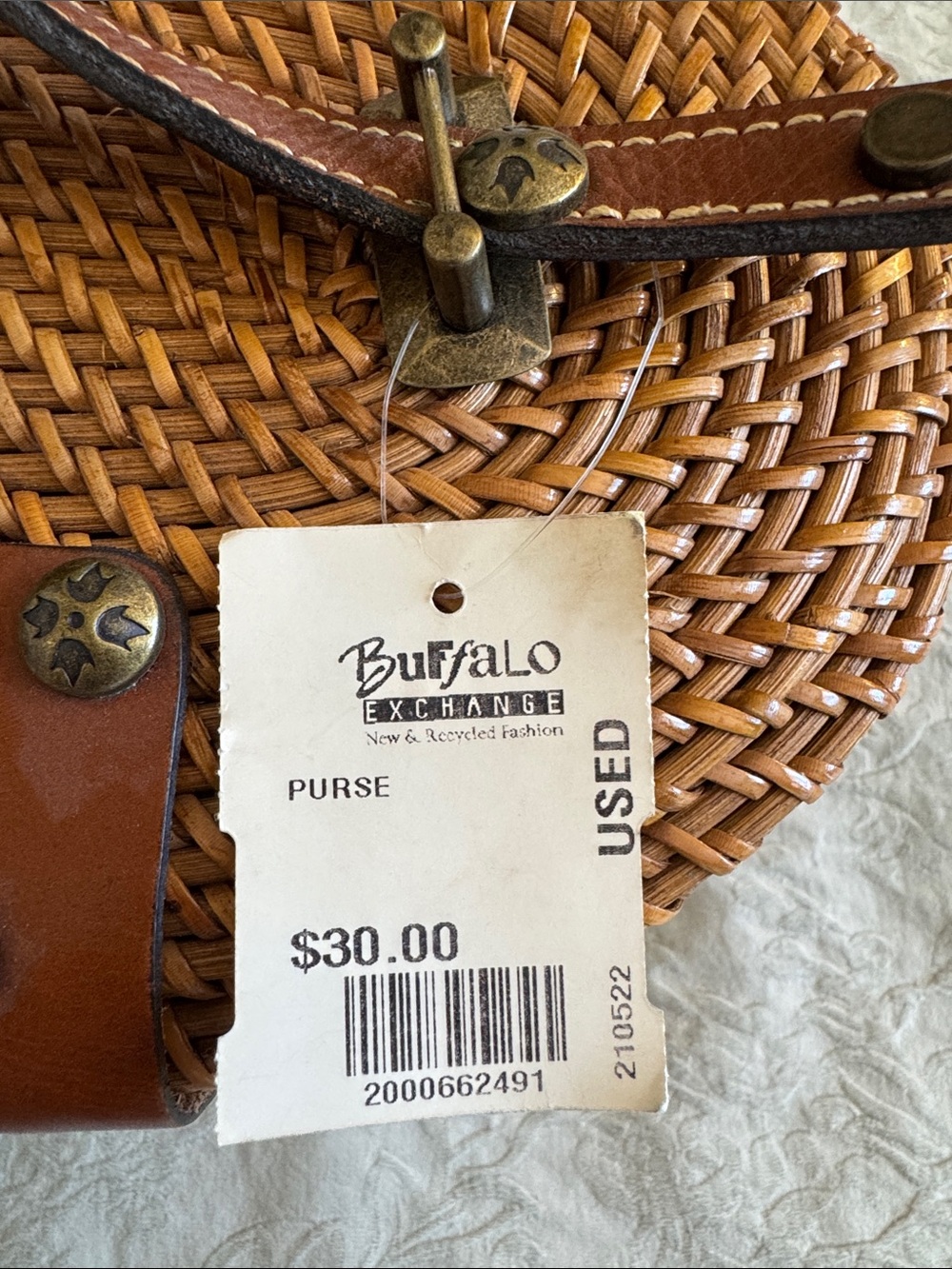 Patricia Nash Brown Woven Round Mini Italian Leather Crossbody Bag - Picture 2 of 16